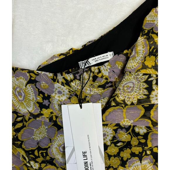 ZARA FLORAL ONE SHOULDER | ZARA DRESS SIZE SMALL - Picture 6 of 10